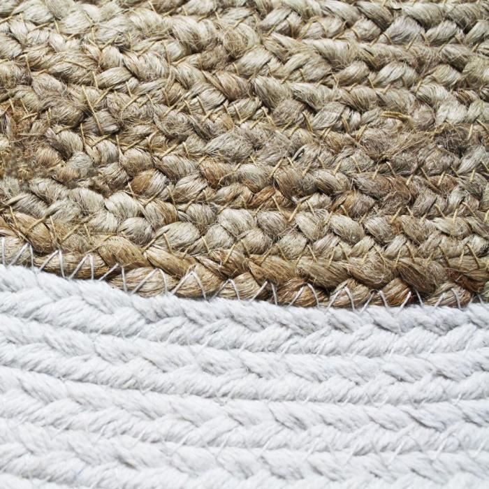 Round carpet in white beige jute 120 cm