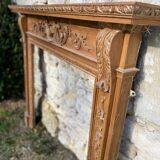Old English style wooden fireplace