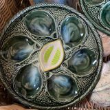 Set of 2 Saint Clément oyster plates in slip
