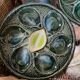 Set of 2 Saint Clément oyster plates in slip