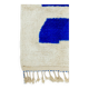 Modern Moroccan Berber Rug Klein Blue and White