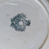 Set of 6 dinner plates in Terre de fer earthenware, blue color