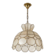 Capiz & Brass Mother-of-Pearl Pendant - Vintage 1970