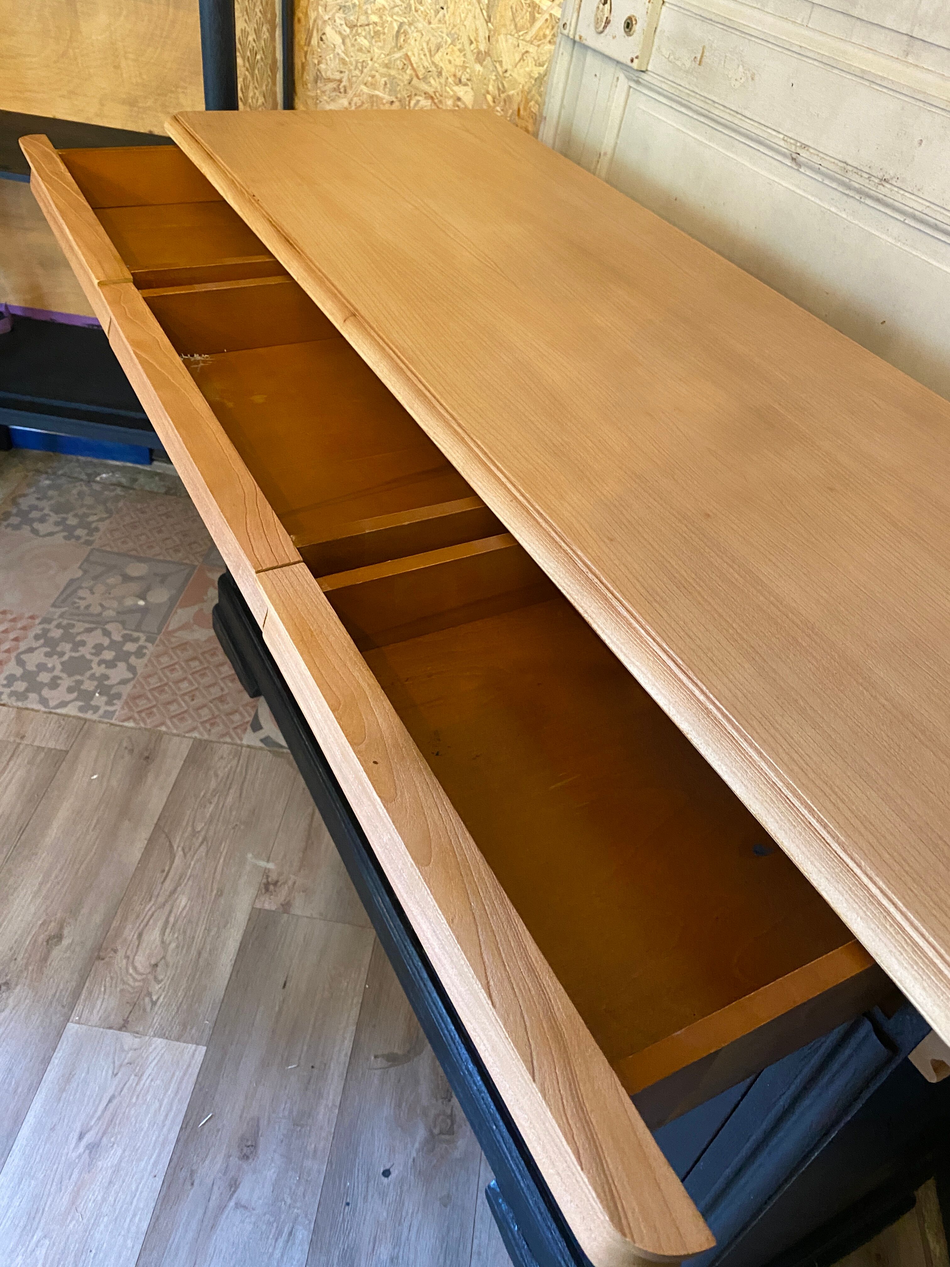 Black and wood buffet