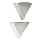 Appliques space age plastique abs et verre dépoli, set de 2