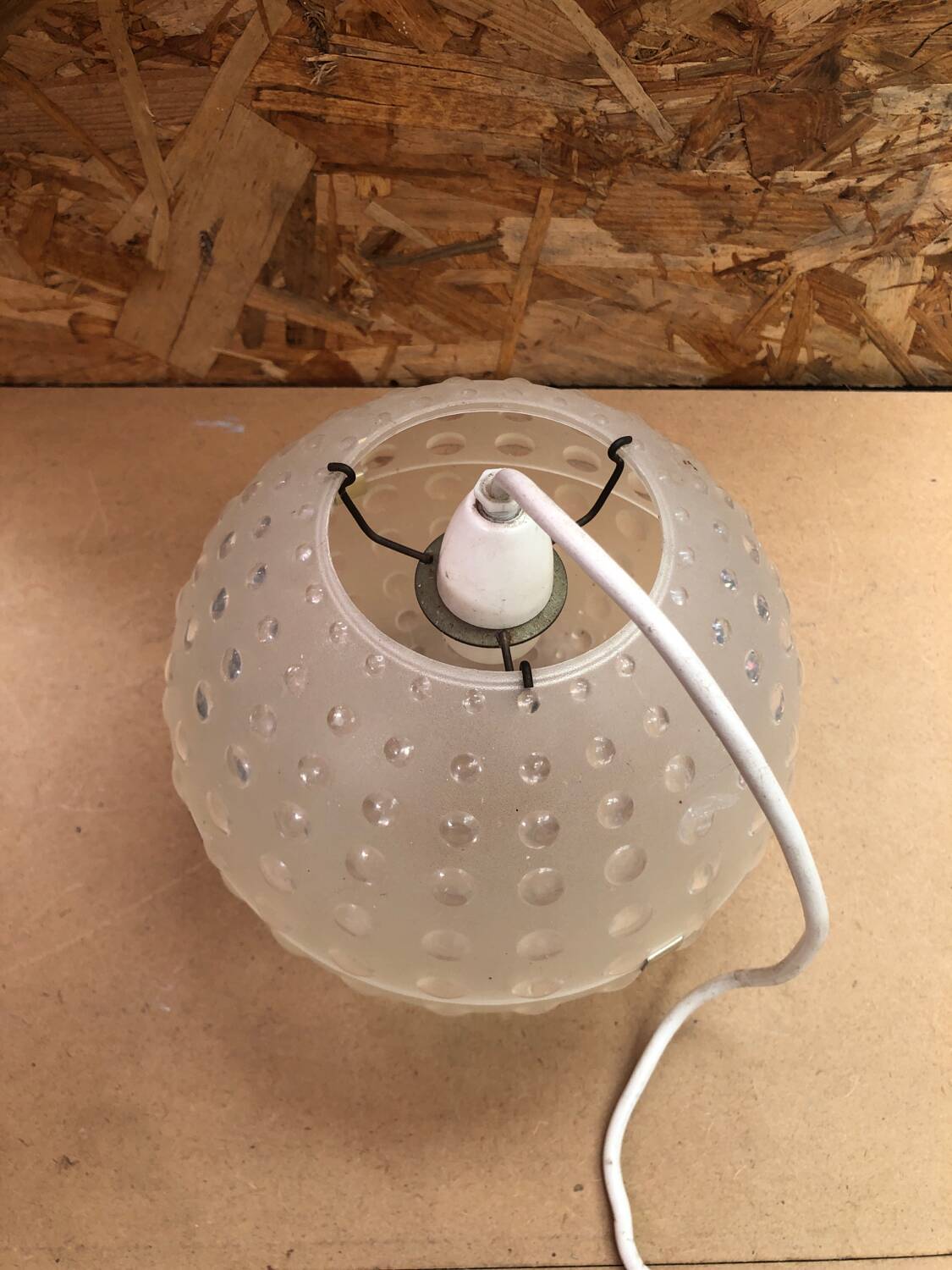 Old rotaflex plexi pendant lamp ball shape 70s vintage