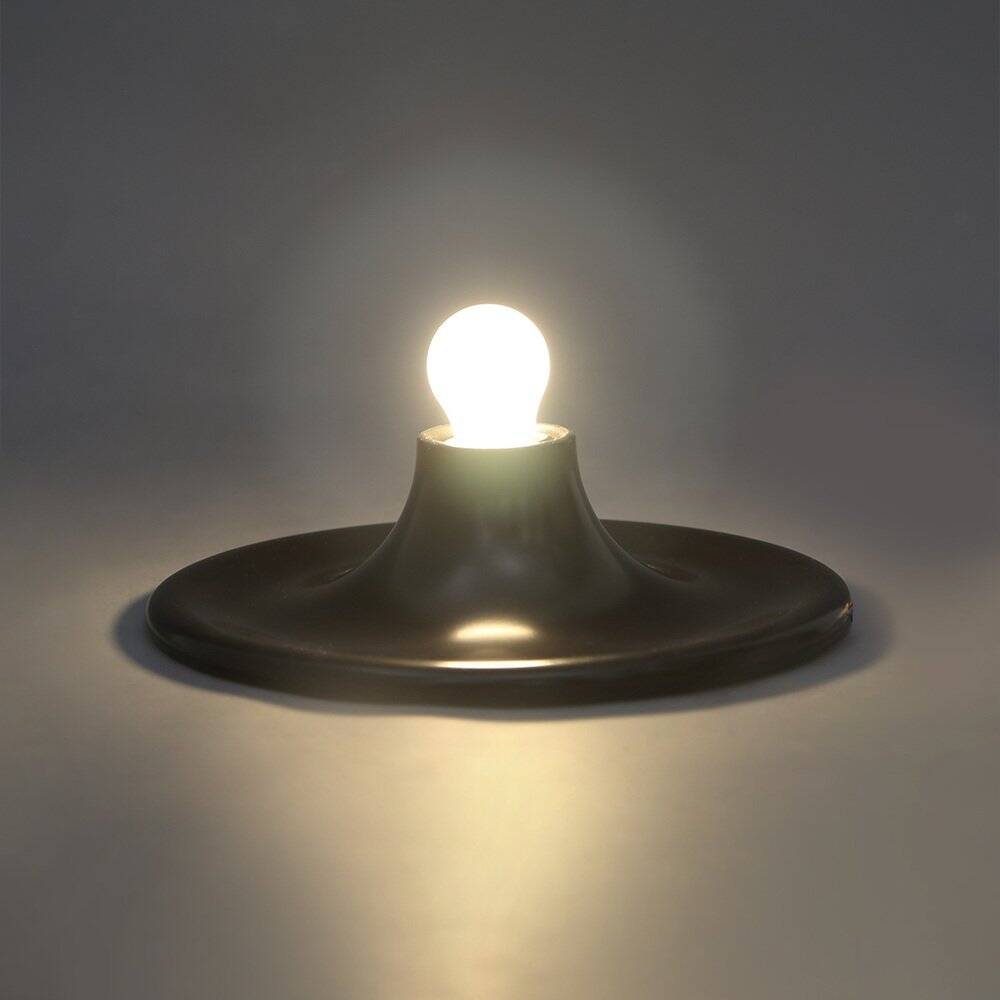 Black metal cone wall lamp or ceiling light, 1960s