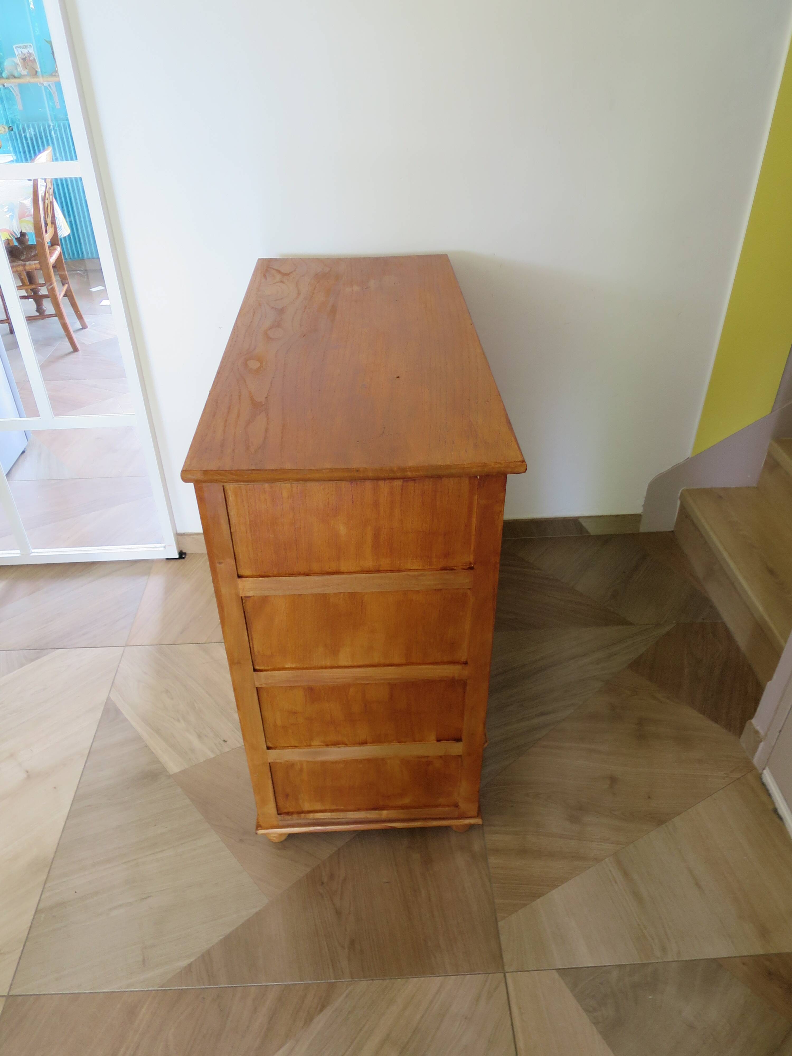 Storage furniture - wooden chest of drawers - 8 wicker drawers - bohemian countryside