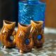 Set of three small brown glass fish, 20th century, Europe, 1960s