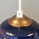 Hanging lamp in double layer opal glass, blue on the outside and white on the inside.