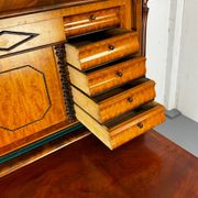 Biedermeier vintage oak and mahogany secretary desk, well-made, 1860.