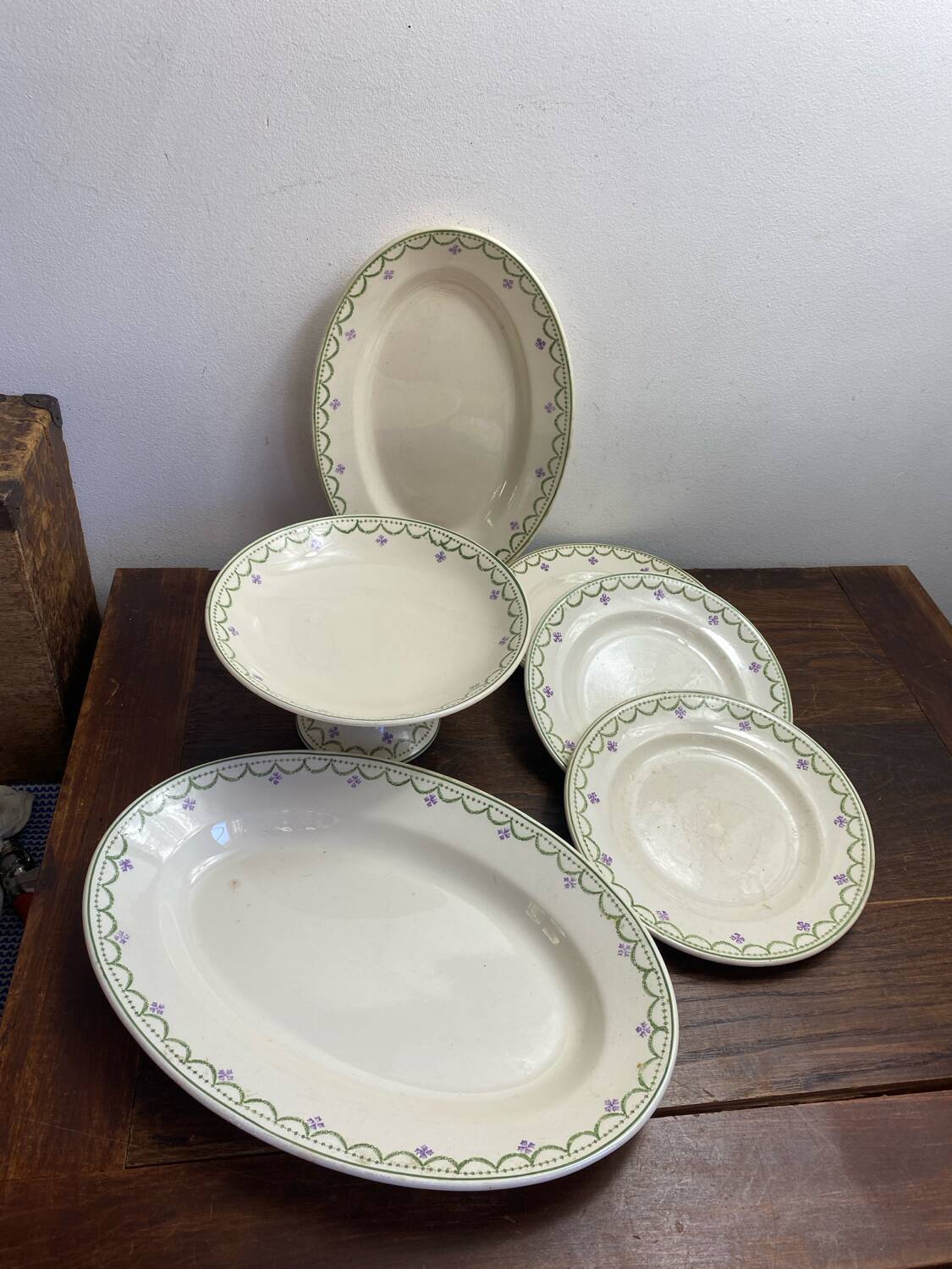 Iron clay dishes, Longwy, Violetta collection