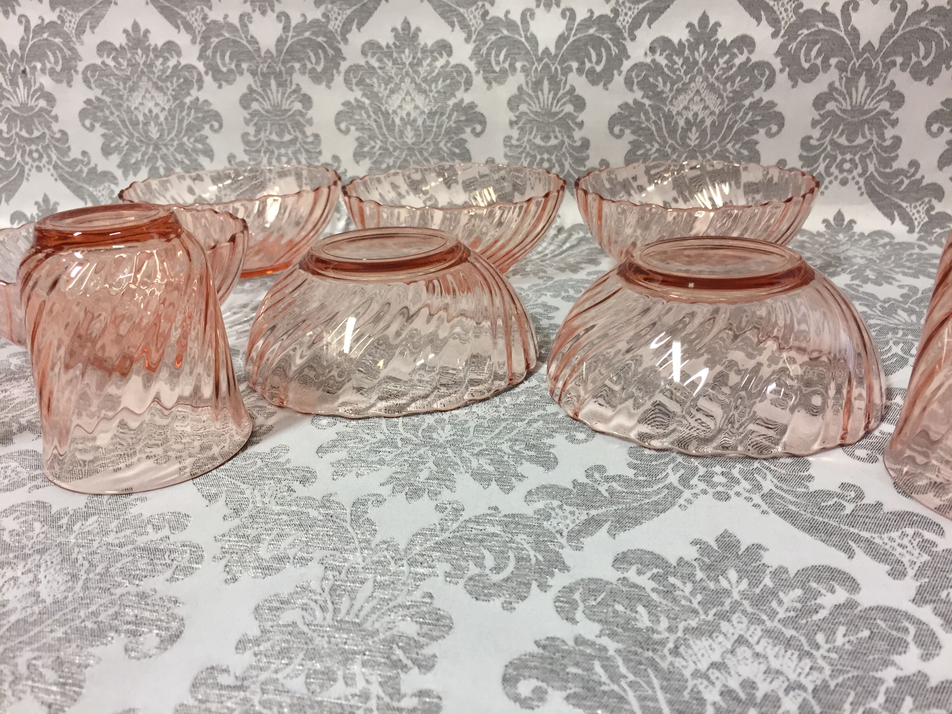 Lot service art table luminarc arcoroc model rosaline vintage 1950/1960