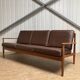 Grete Jalk for France & Son Teak Leather Sofa