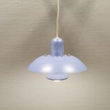 Classic small Danish hanging lamp, produced by Form-Light in the 1980s. Light purple color