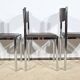 Suite of 3 Leather and Chrome Metal Chairs, attributed to Collomb Creation – 1970