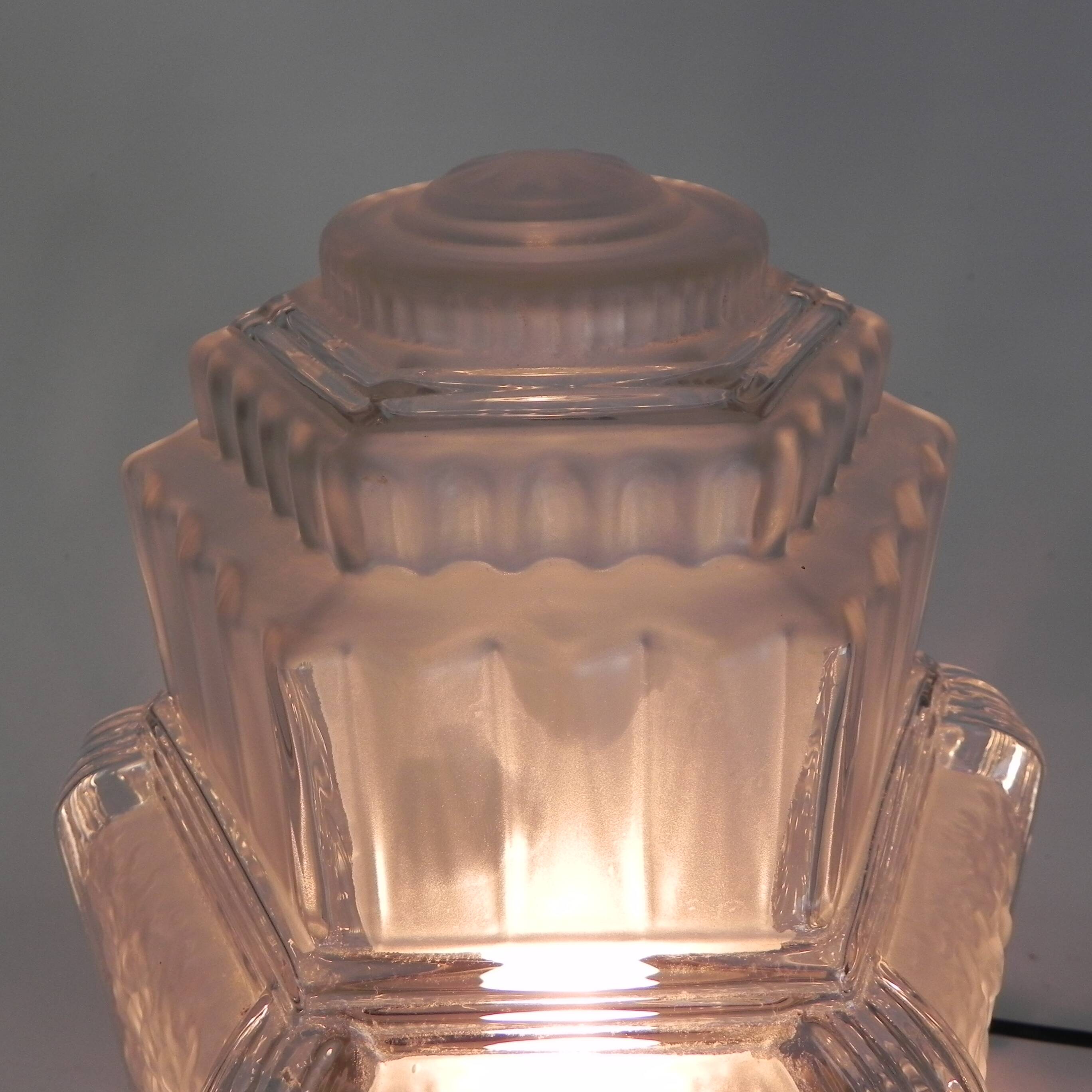 Art Deco ceiling light, skyscraper model, Muller Frères by Francis Hubert, 1930s