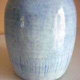 Vase bouteille en céramique émaillée, daté de 1979, signature à identifier