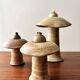 Set of three ceramic mushroom oil lamps by Freek Berends from the 1970s.