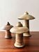 Set of three ceramic mushroom oil lamps by Freek Berends from the 1970s.