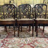 Suite de 6 chaises cannées Napoléon III - Louis Philippe