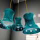 Green cast iron cascading chandelier