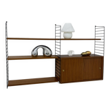 Mid-Century Nisse Strinning string design teak wall unit , 1960s