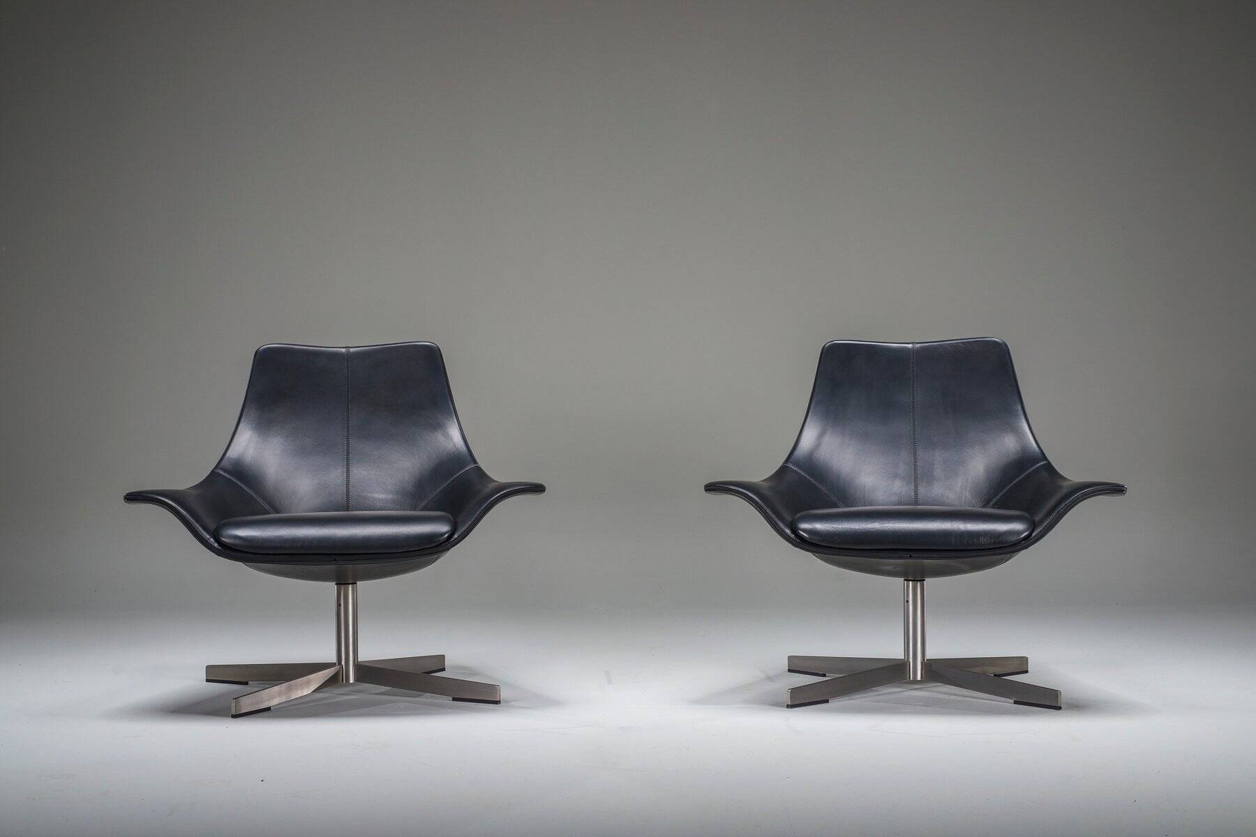 Set of leather armchairs by Rodolfo Dordoni for Matteo Grassi, 1990s