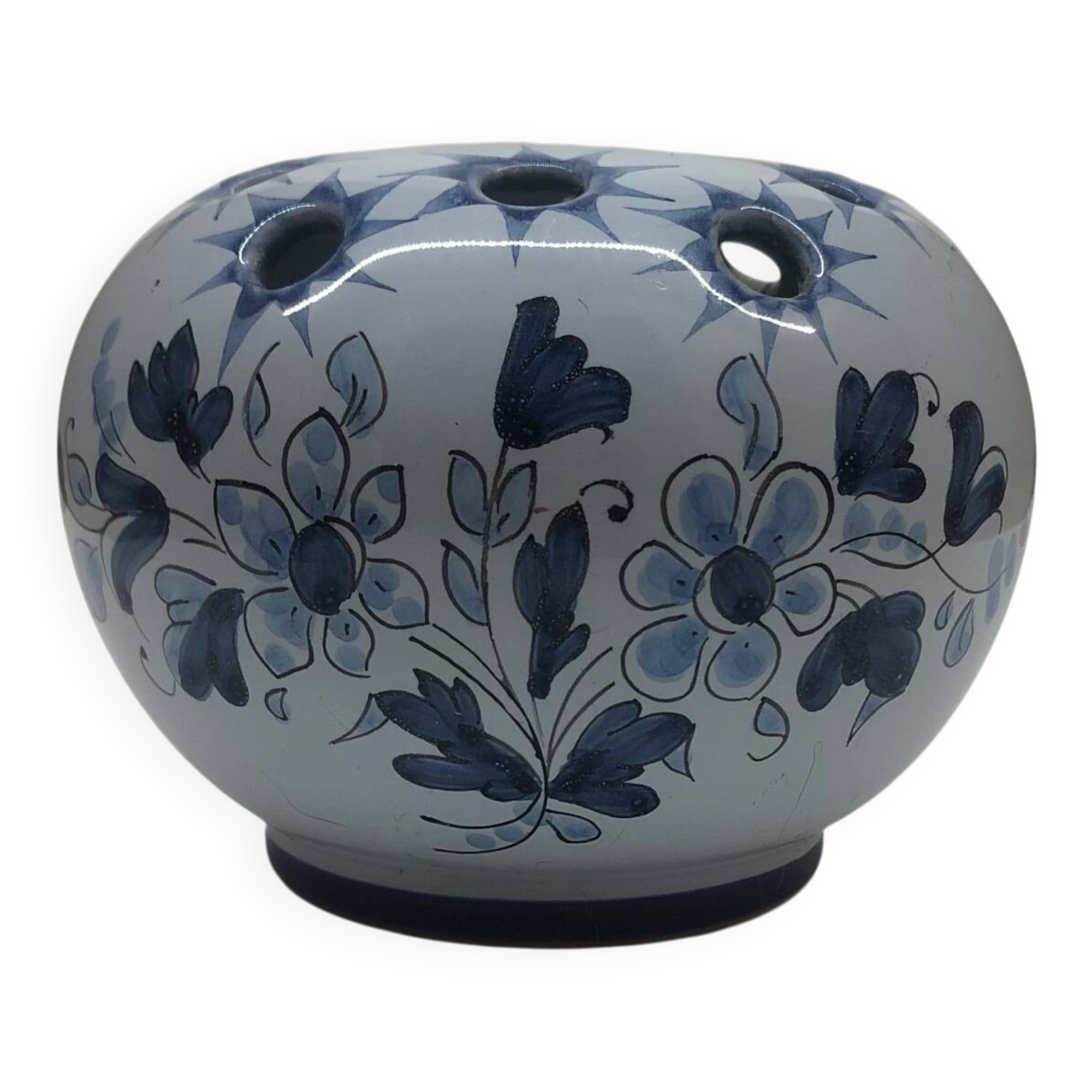 Nevers ceramic flower vase by JM Montagnon