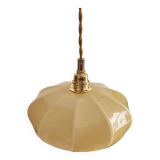 Medium size yellow opaline pendant light
