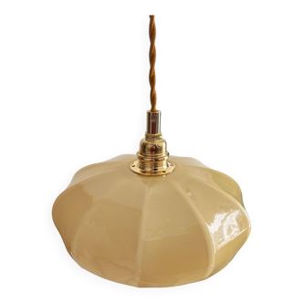 Medium size yellow opaline pendant light
