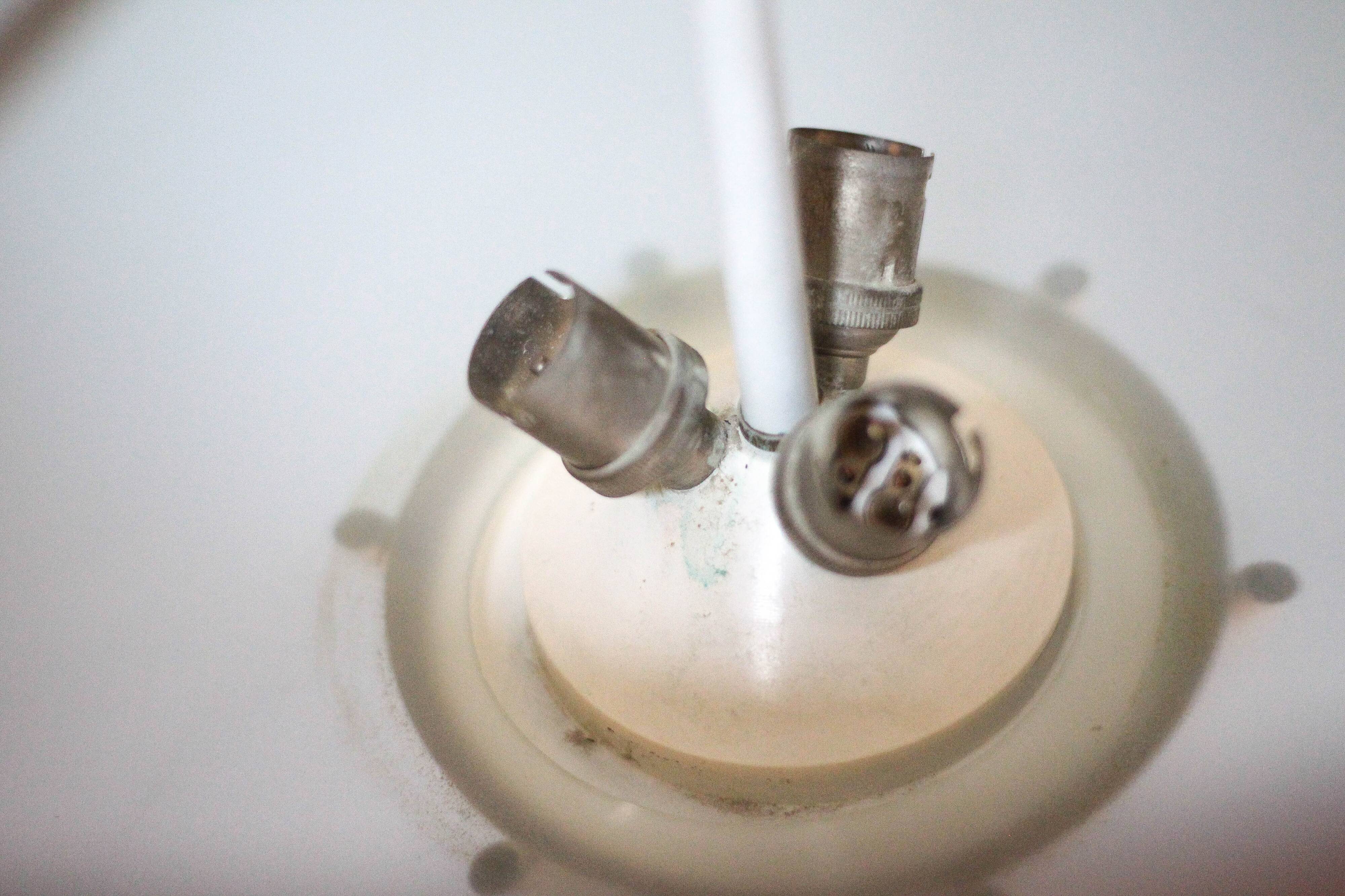 1950s floor lamp published by Maison Arlus, vintage standing lamp.