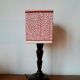 Lampe en bois art déco et abat-jour couture