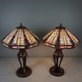 Set of 2 Tiffany lamps