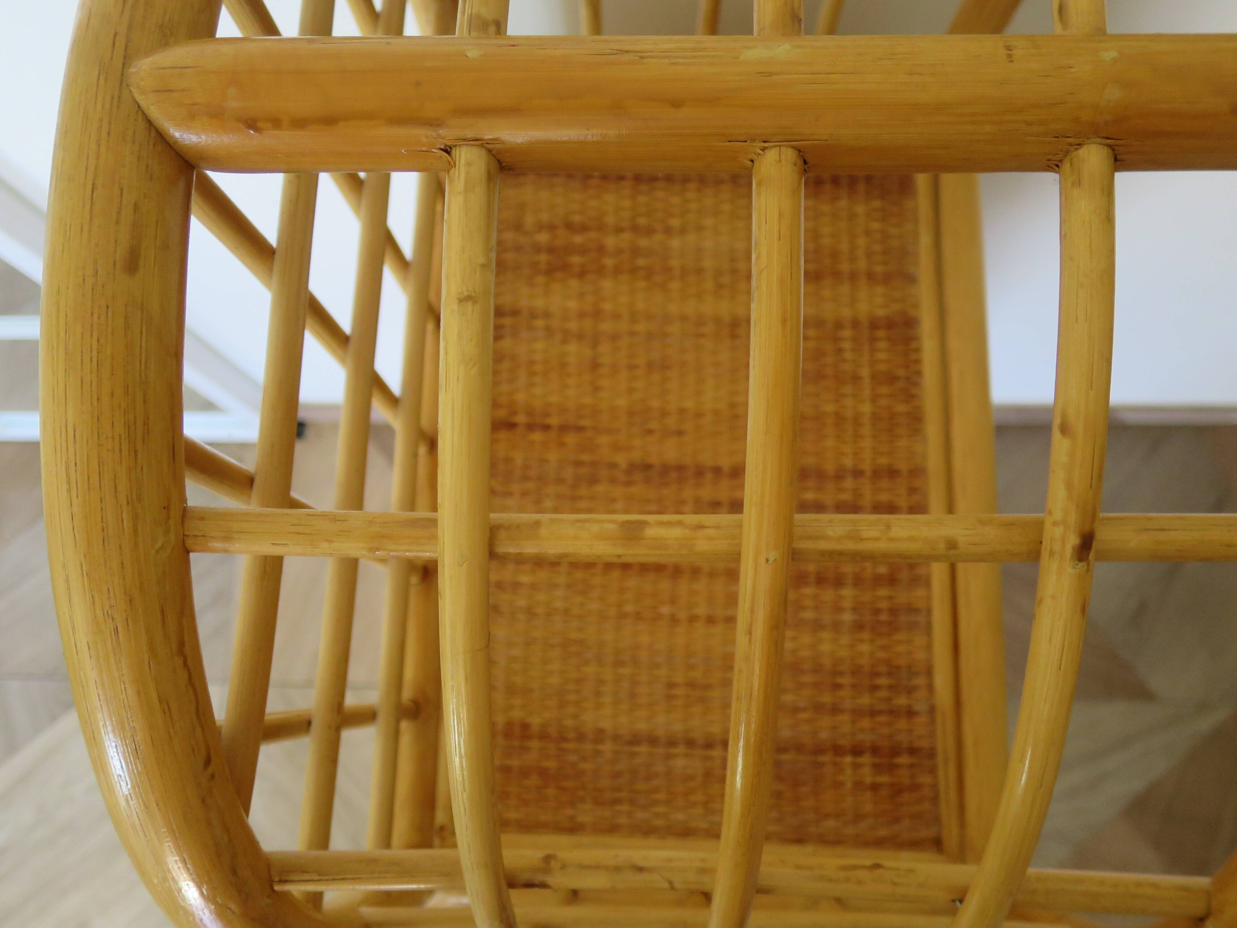 Vintage Library - 2 drawers - Woven rattan cupboard - 1980s - natural