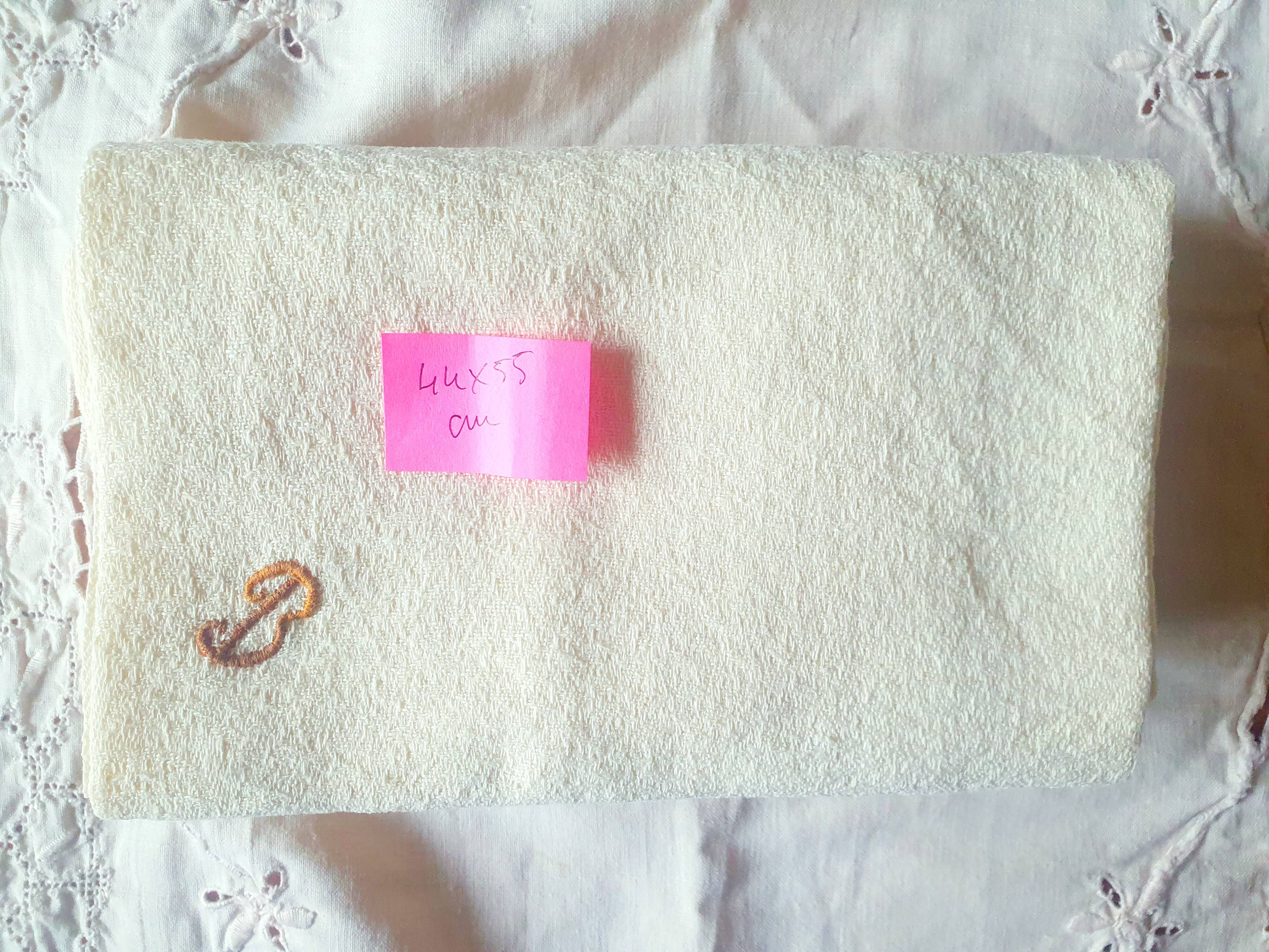 Set of 4 antique towels embroidered and dyed by hand