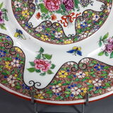 Old enamelled porcelain dish apocryphal brand of Sèvres