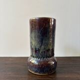 Vintage ceramic vase sign blue purple