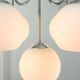 Vintage Italian Chrome and Opaline Chandelier, 1970s