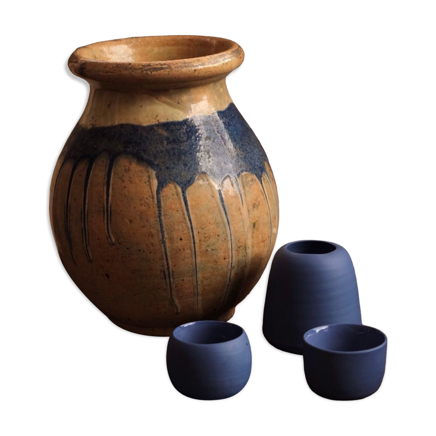 Glazed stoneware vase