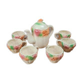 Adorable little vintage tea set in coloured earthenware.