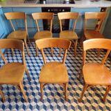 Set of 7 vintage bistro chairs