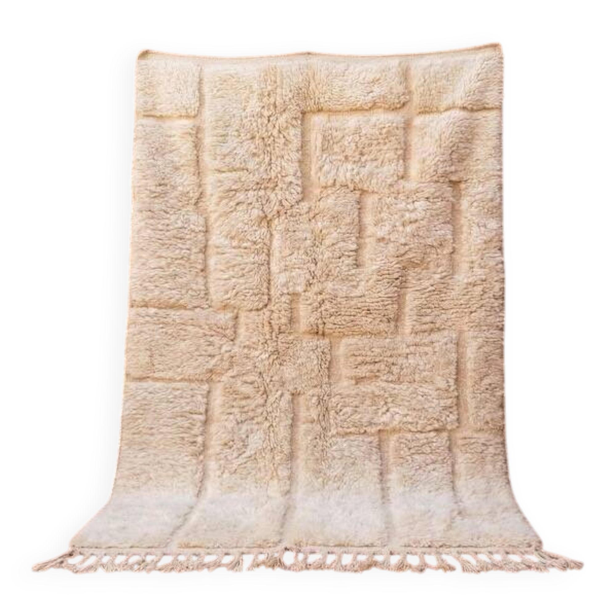 Authentic handmade pure natural wool rug size 2/3 m