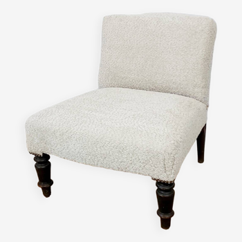 Fauteuil chauffeuse tissu bouclettes