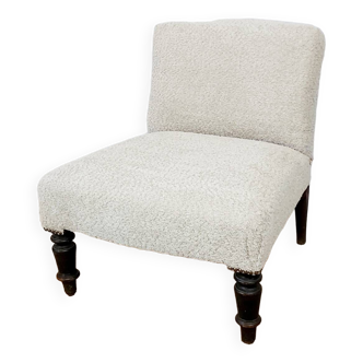 Fauteuil chauffeuse tissu bouclettes