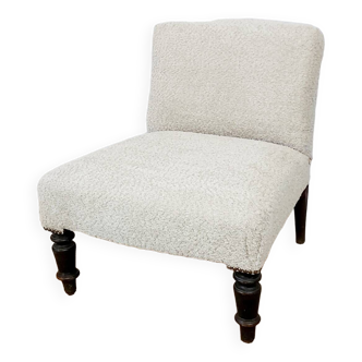 Boucle fabric fireside chair