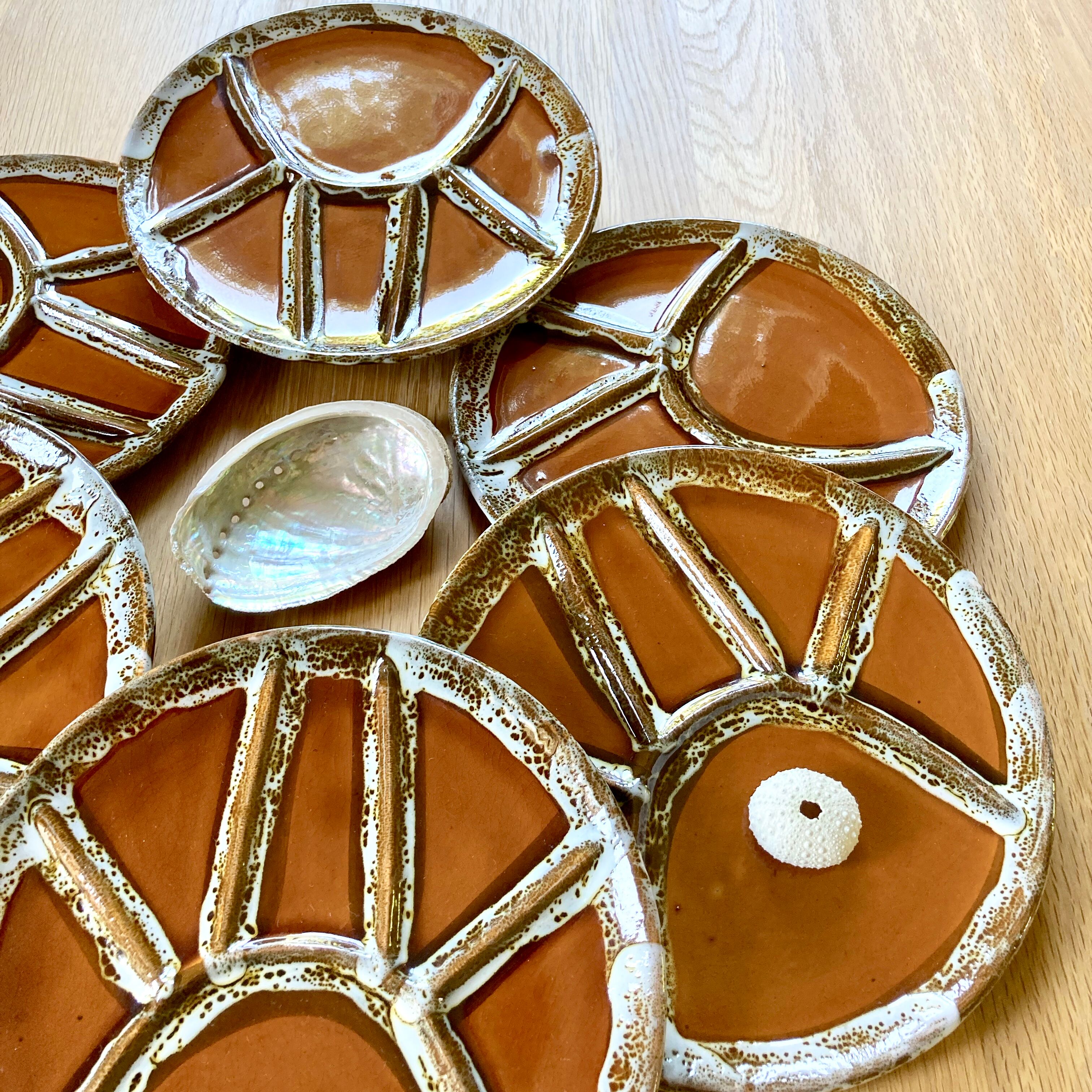 Vintage ceramic plates with compartments