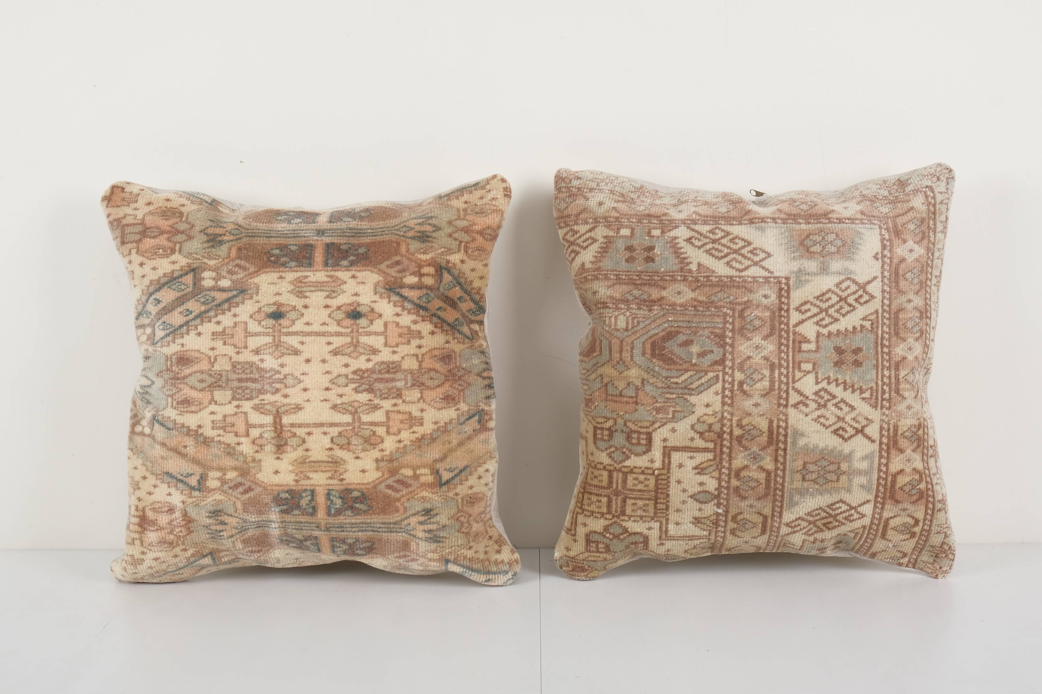 Set of two turkish carpet rug pillow cover