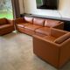 Gold leather salon by Charles Pfister for Knoll 1970