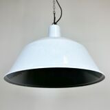 Industrial White Enamel Pendant Lamp from EMAX, 1960s